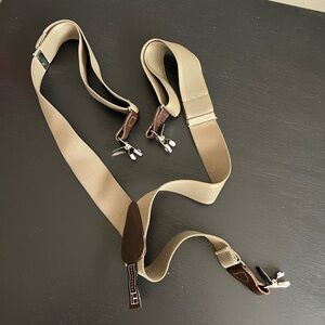 Men's Trafalgar Classic Clip Tan Brown Adjustable Suspenders Braces